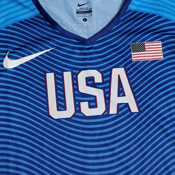 Nike Elite Pro USA Olympics Team Track Field Running Singlet Blue Men's Size L - Picture 3 of 10
